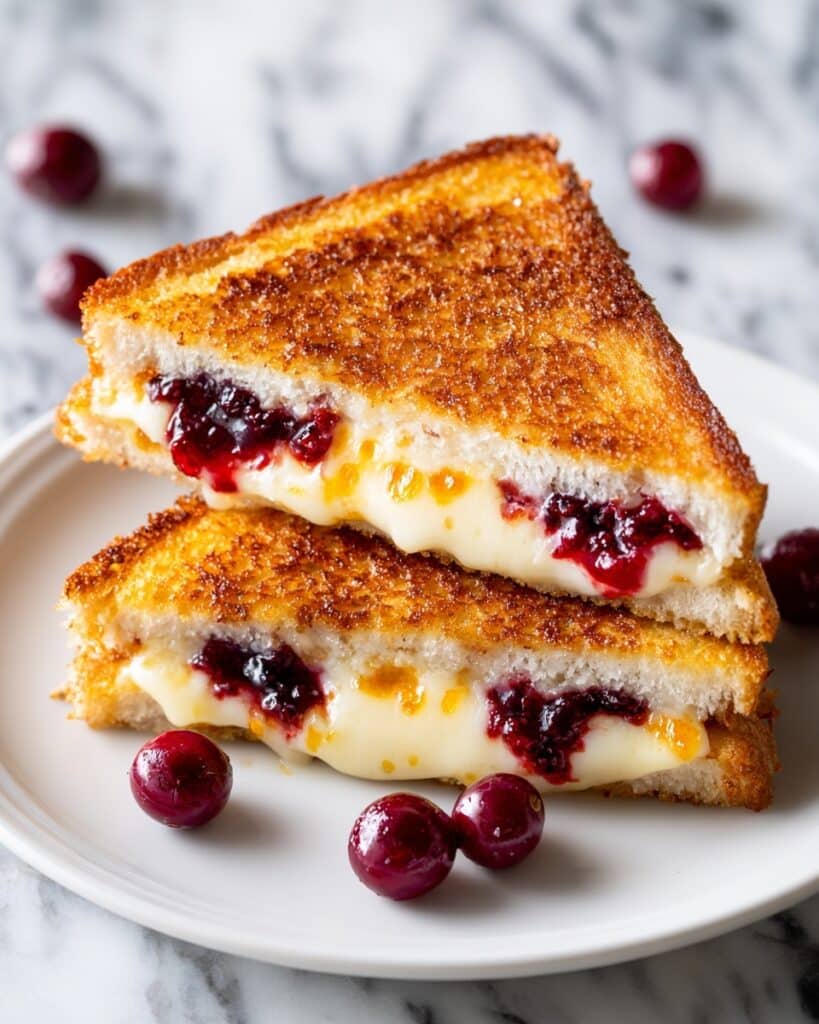 Cranberry Brie and Mozzarella Grilled Sandwich Recipe