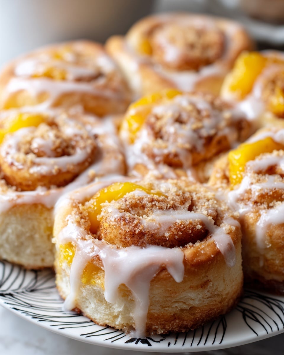 Peach Cobbler Cinnamon Rolls That Will Brighten Your Morning Recipe