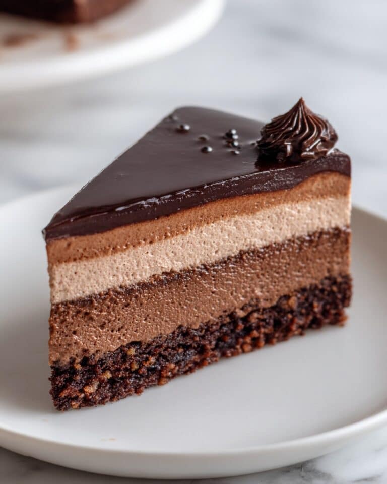 Triple Chocolate Mousse Cake Recipe