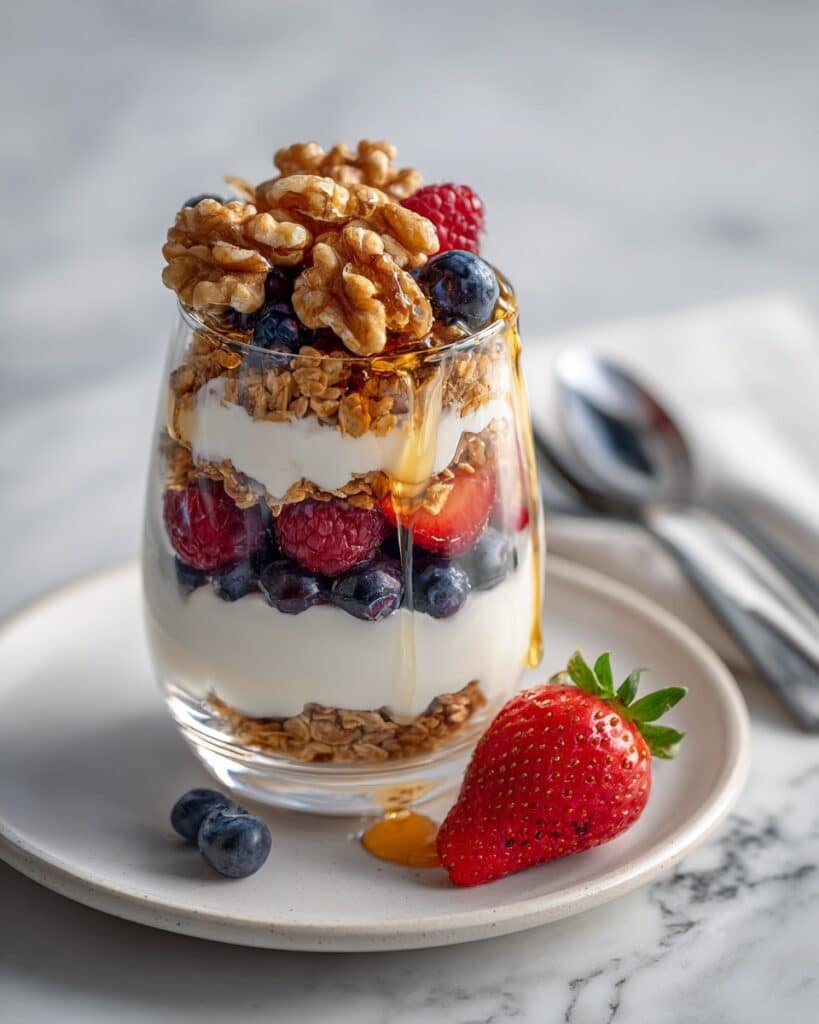 Healthy Greek Yogurt Parfait with Granola and Mixed Berries Recipe