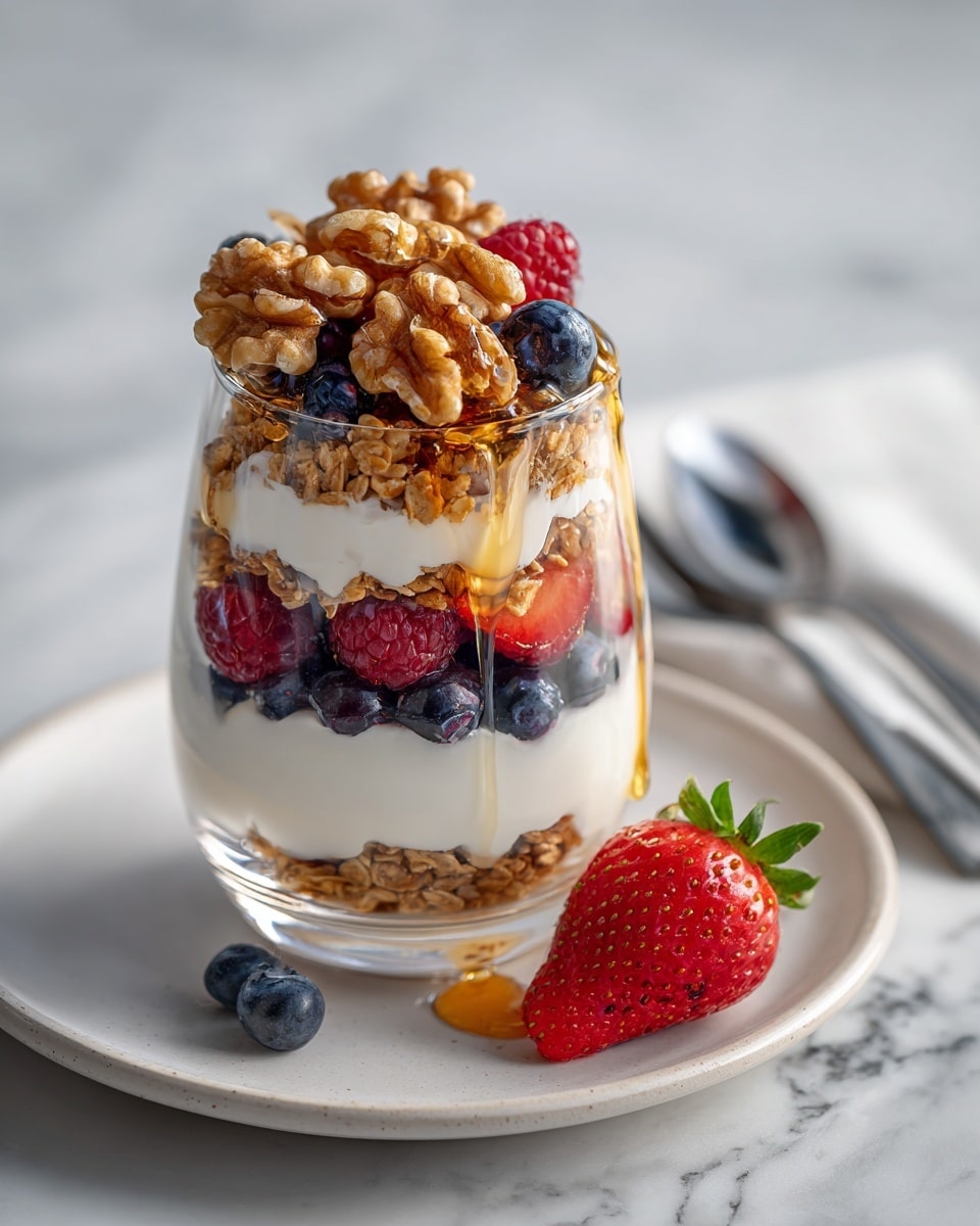 Healthy Greek Yogurt Parfait with Granola and Mixed Berries Recipe