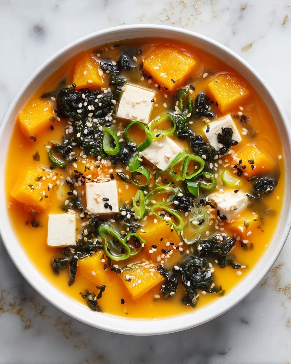 Chunky Pumpkin Miso Soup with Tofu Recipe