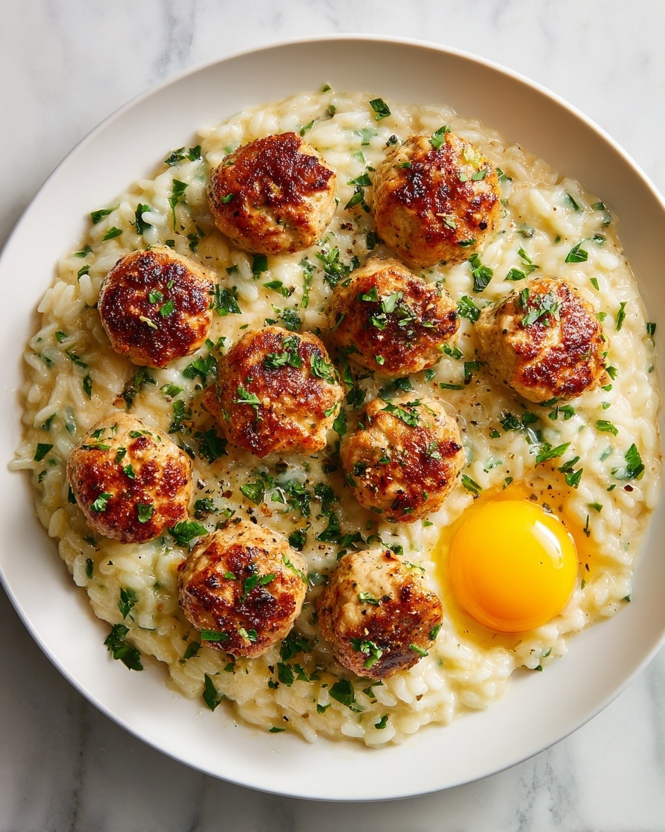 Greek Turkey Meatballs with Lemon Herb Rice Recipe
