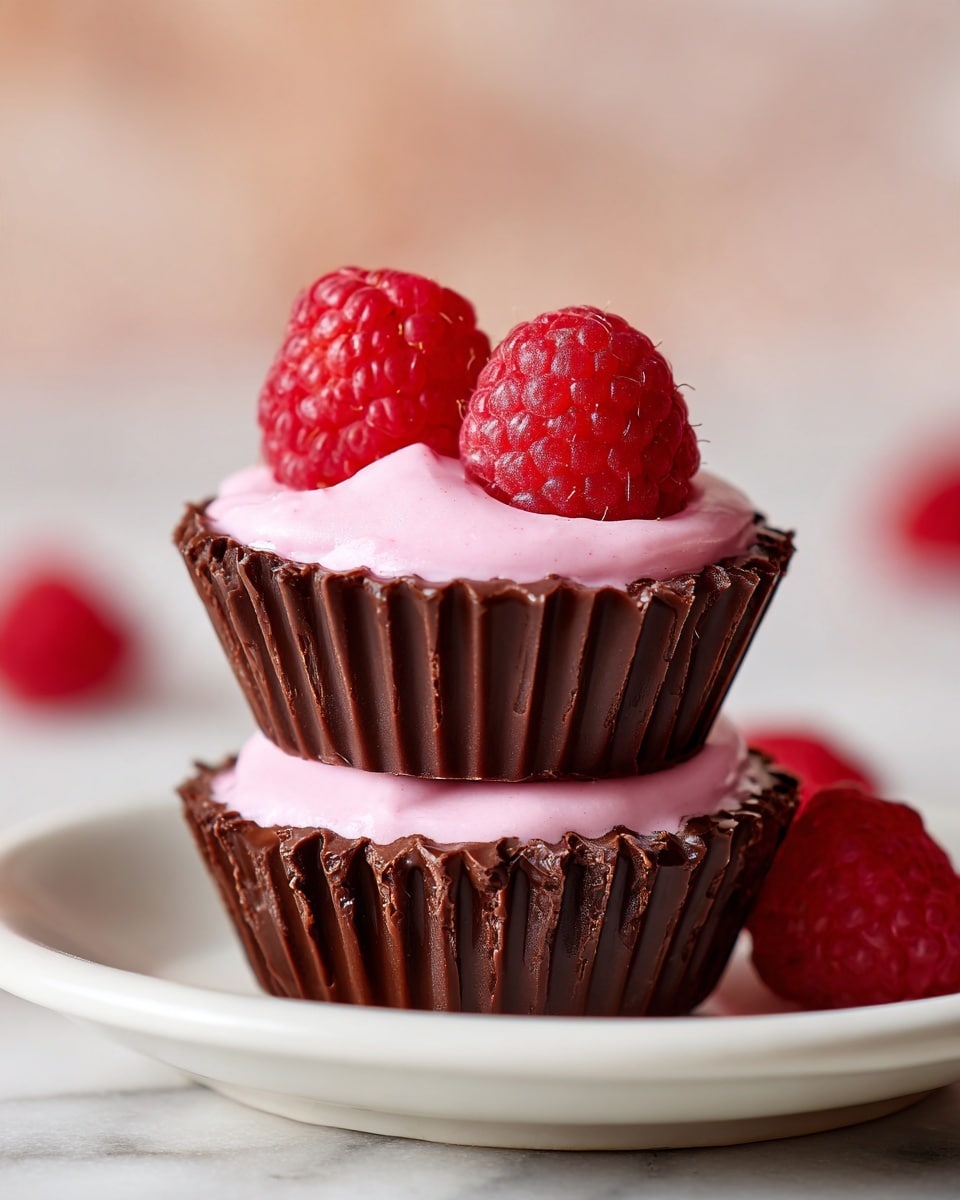 Healthy Chocolate Raspberry Cups Dessert Recipe