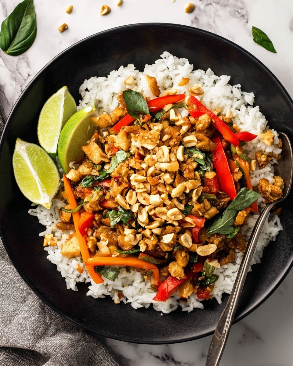Tempeh Kecap stir-fry with Peanuts and Lemongrass Recipe