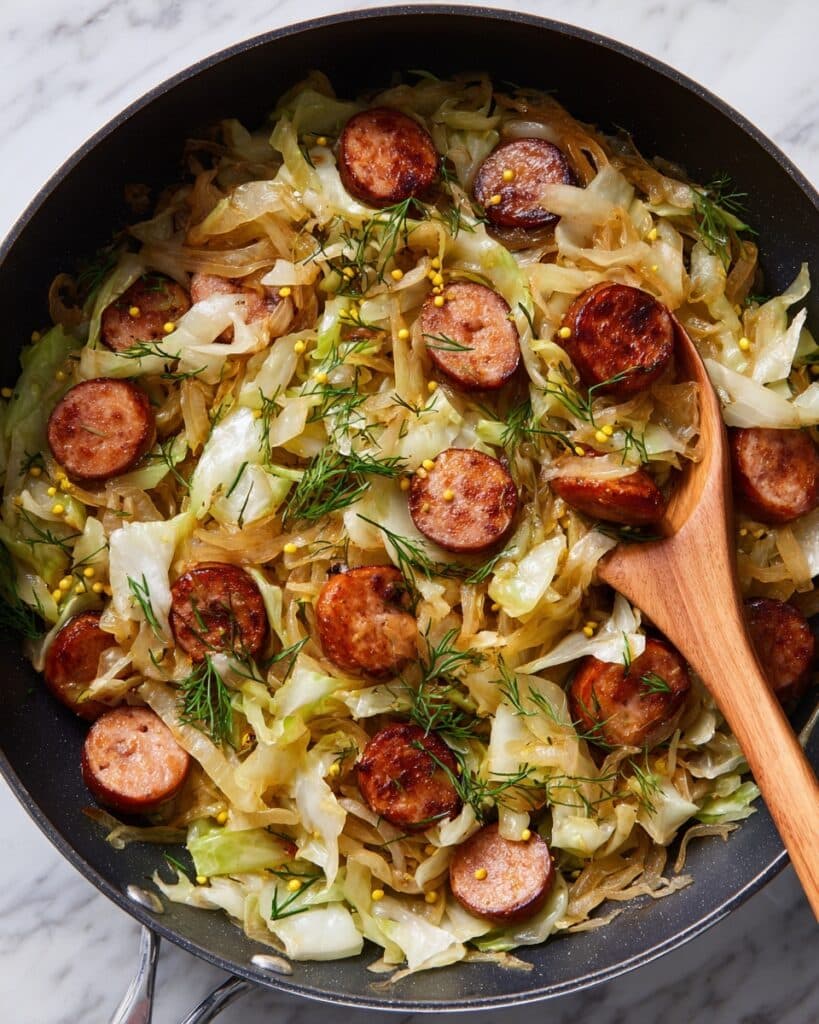 Easy Chicken Sausage and Cabbage Skillet Recipe
