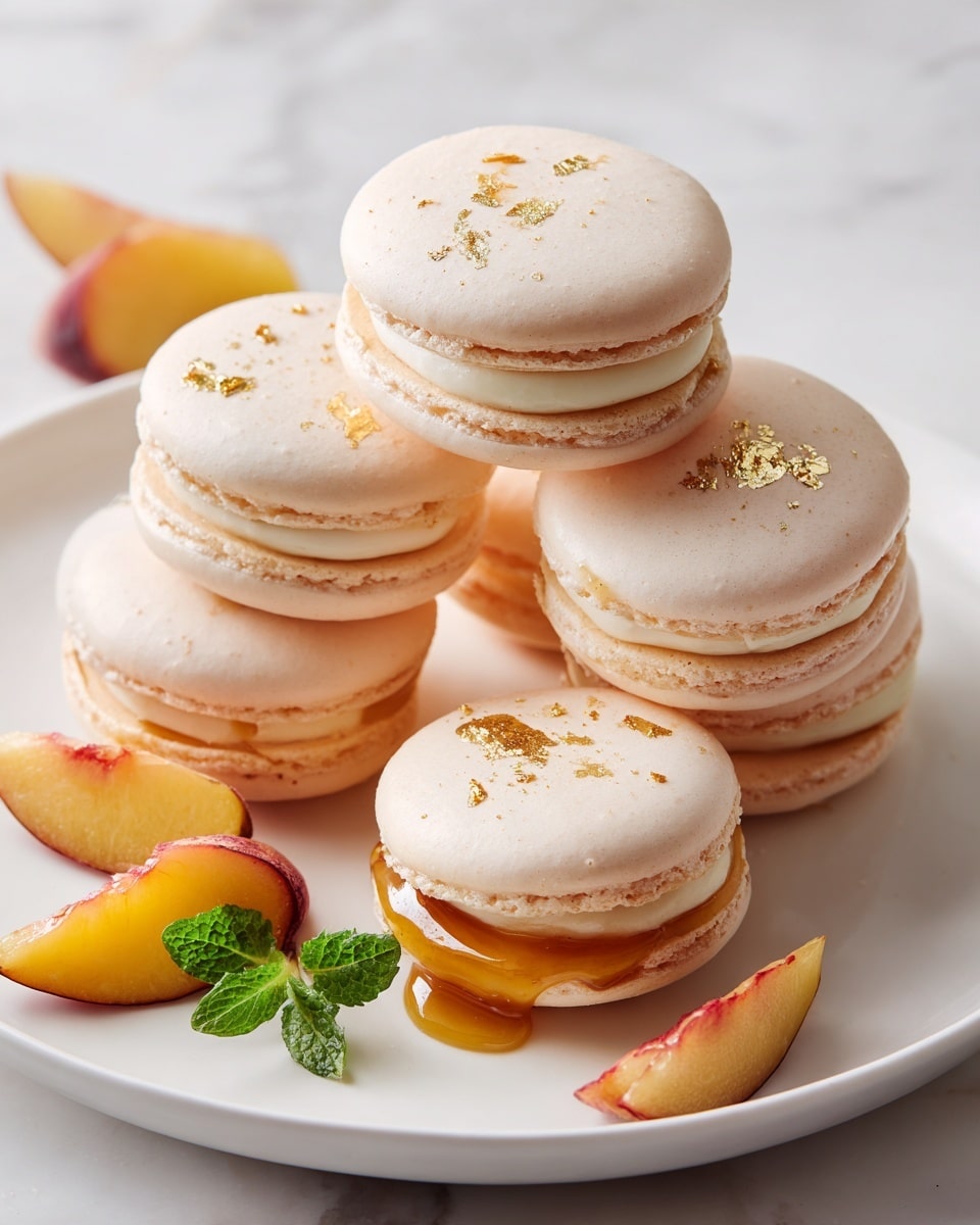 Peach Macarons with Peach Italian Meringue Buttercream and Peach Puree Center Recipe