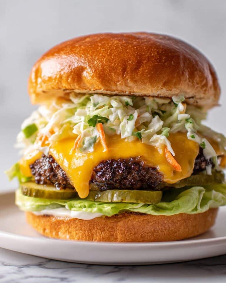 Turkey Smashburger with Spicy Honey Aioli and Fresh Coleslaw Recipe