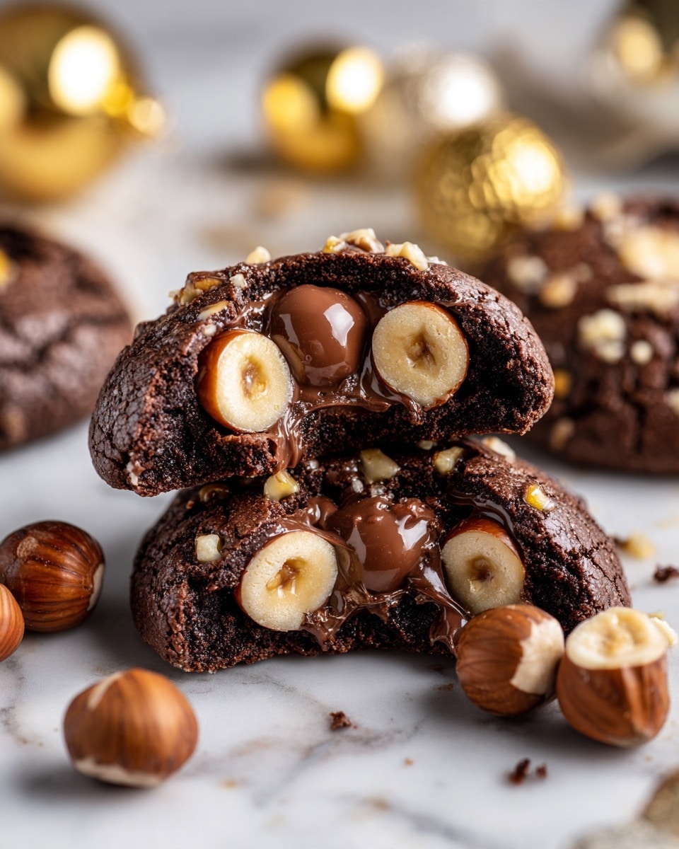 Nutella Cookies with Ferrero Rocher, Hazelnuts, and Sea Salt Recipe