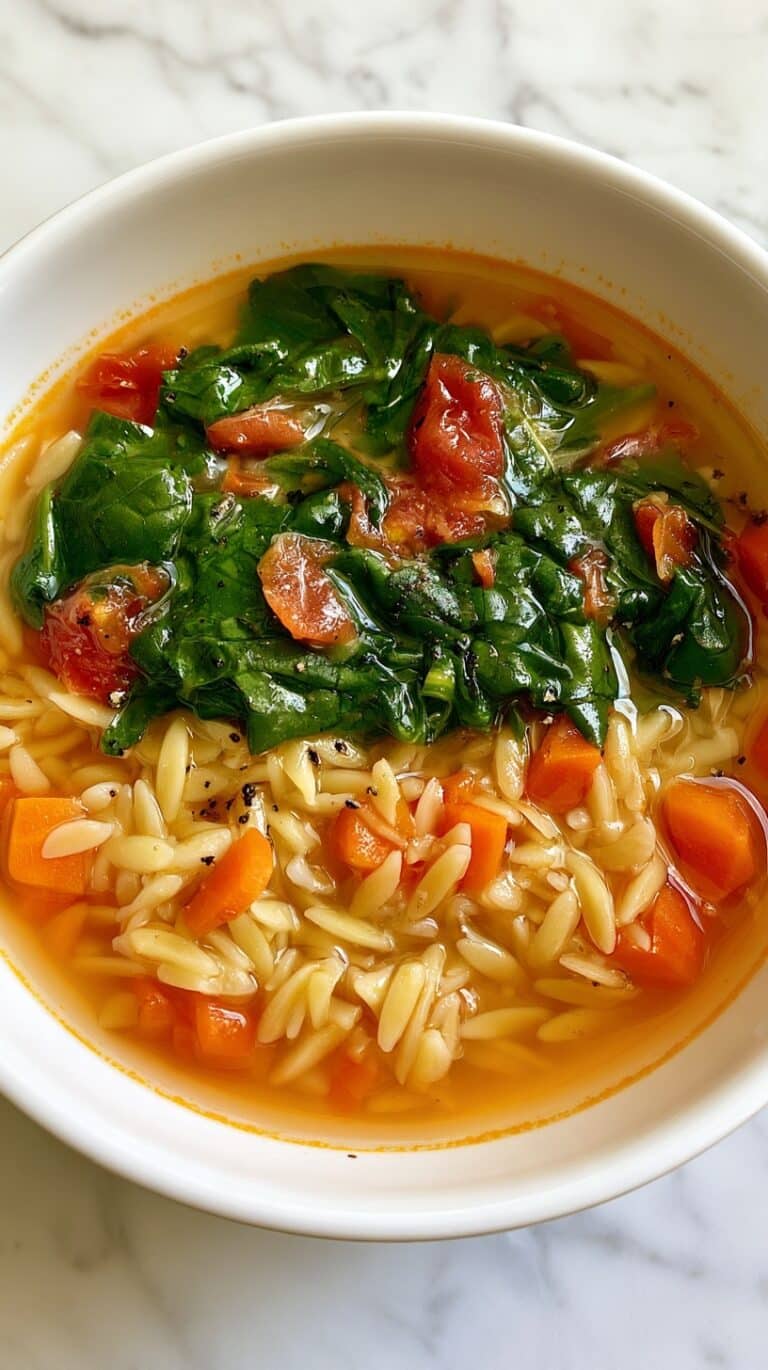Italian Orzo Spinach Soup Recipe