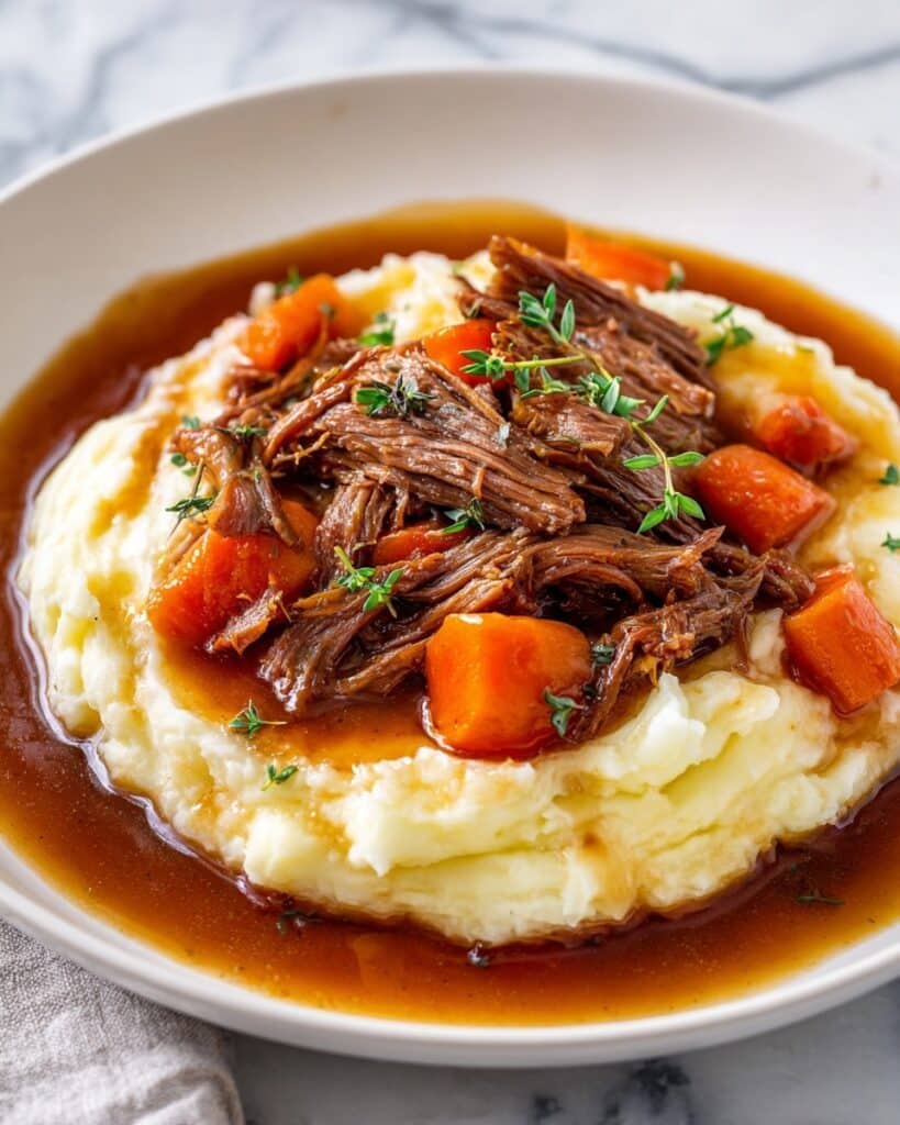 Slow Cooker Garlic Herb Pot Roast Recipe