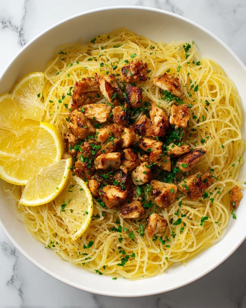 Creamy Chicken Scampi Pasta with Garlic, White Wine, and Parmesan Recipe